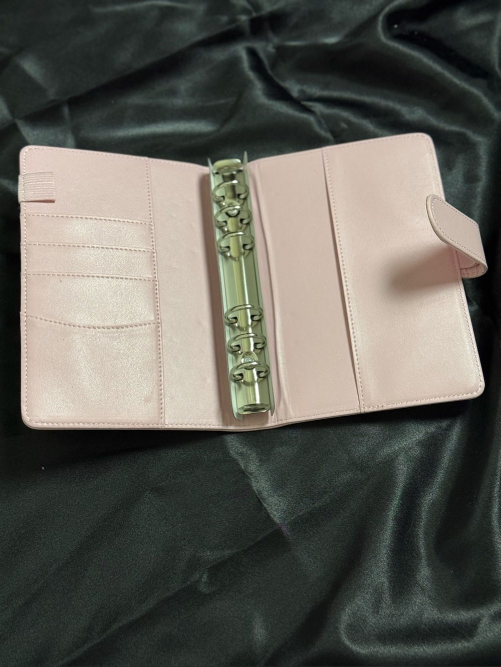 Blush Pink Faux Leather Organizer with Snap Closure/ Budget binder A6 - Picture 2 of 4